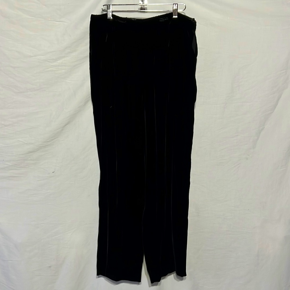 moda seta sandra king black velvet pants, large